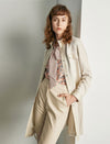 Beige PU Leather Pocket Detail Trench Coat