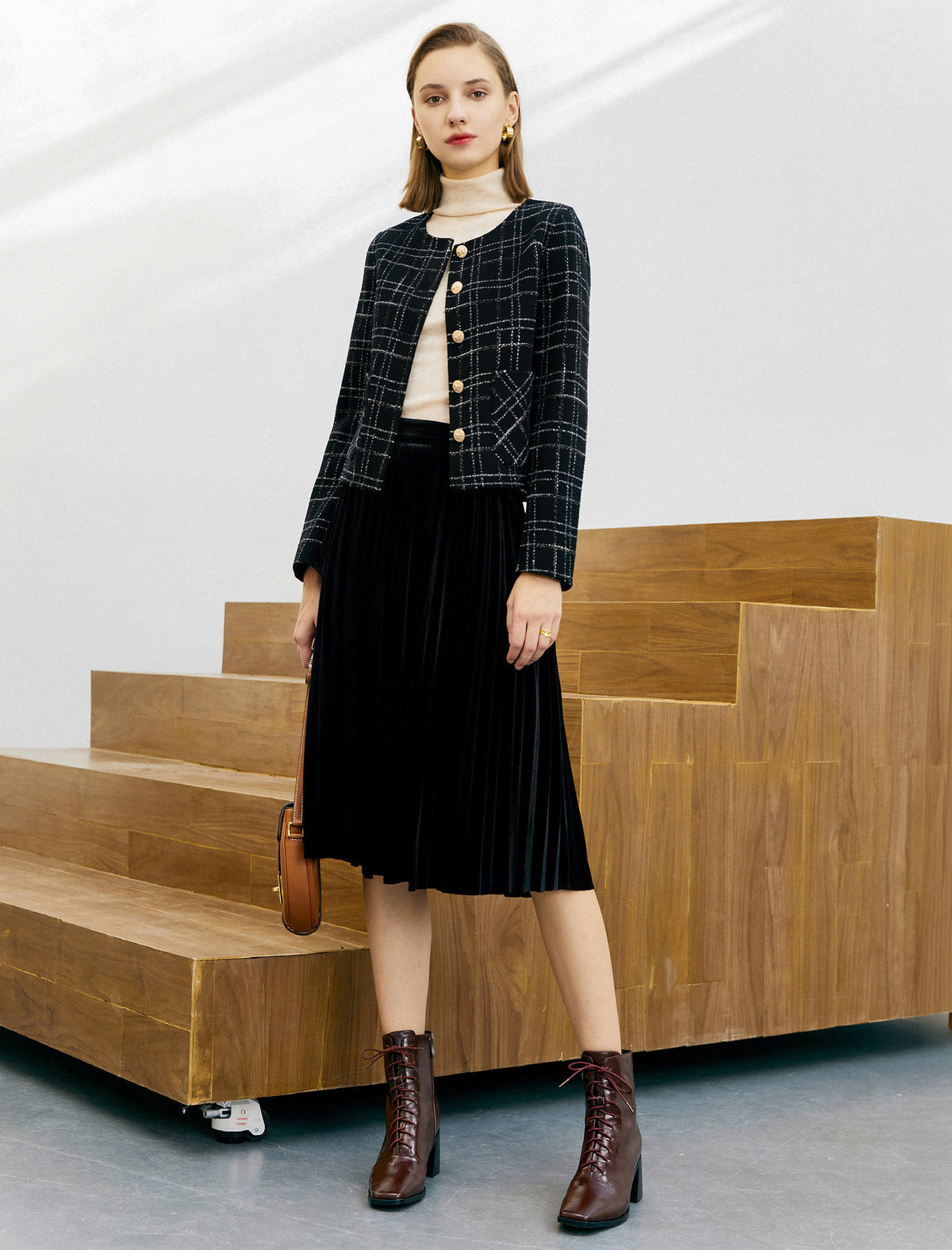 Wool Blend Knit Pocket Jacket