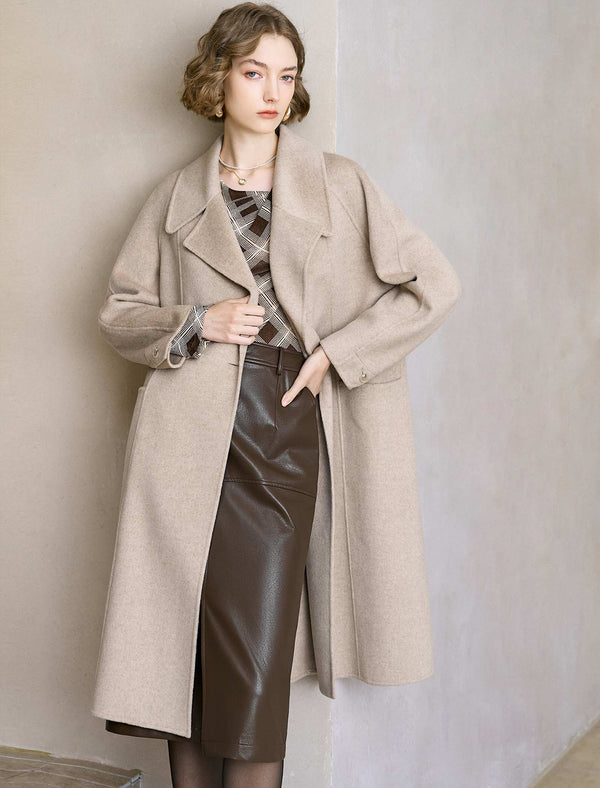 100% Wool Double-Breasted Maxi Coat