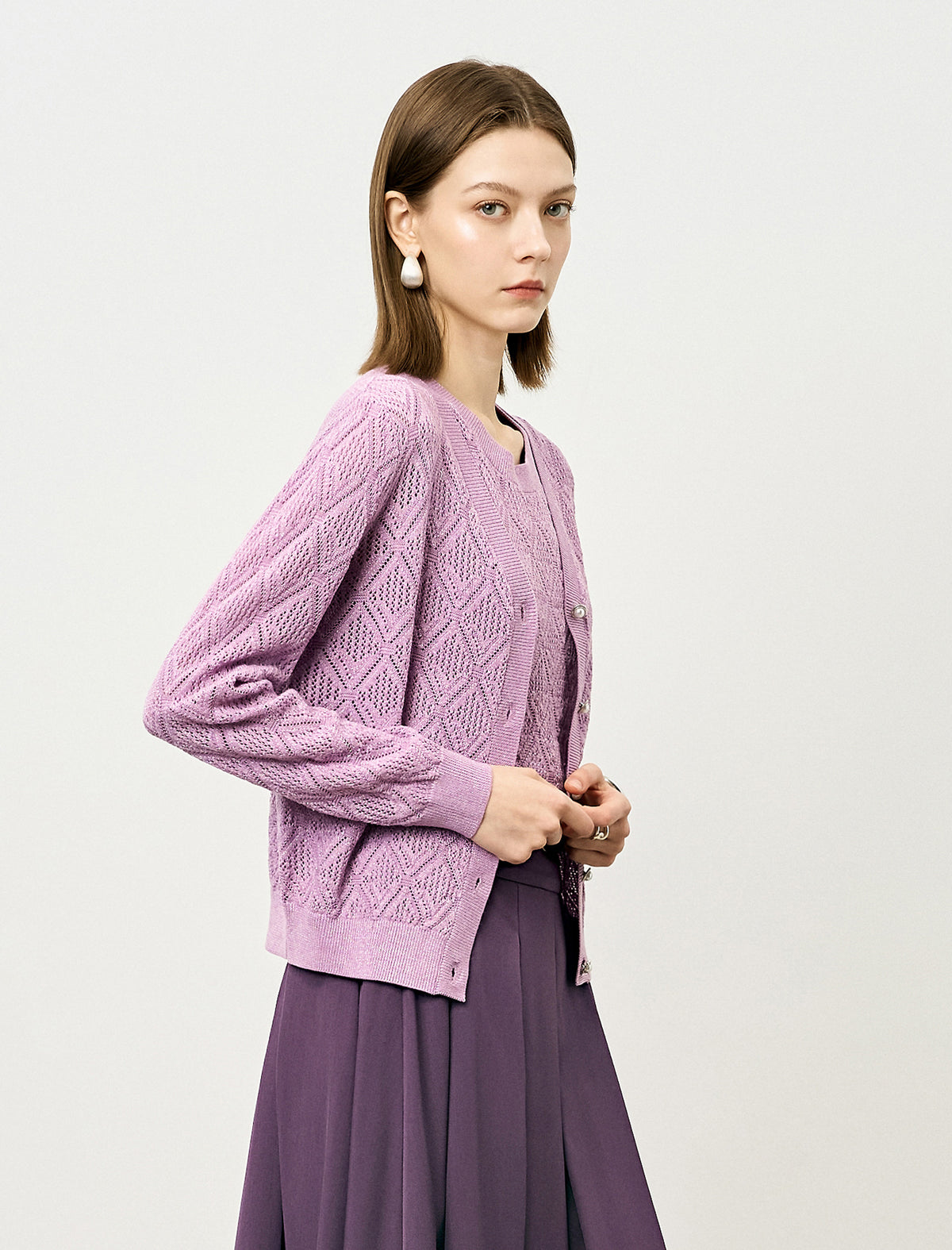 Diamond Open Knit Cardigan