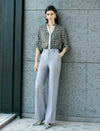 Checked Button-Down V Neck Shirt