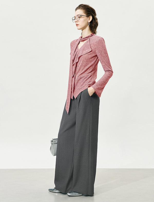 Halter Ruffled Slim Fit Knit Top