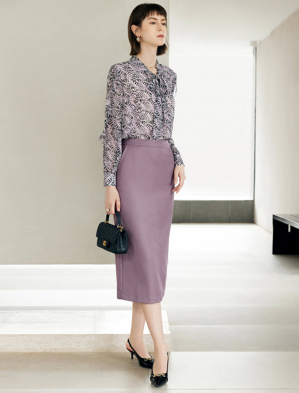 Bow Tie Detail Ruffle Sleeve Blouse