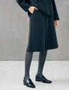 100% Wool High-Waist Pocket A-Line Culottes