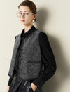 Black Trim Tweed Vest