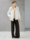 Wave-Quilted Hooded Drawstring Cropped Puffer Jacket