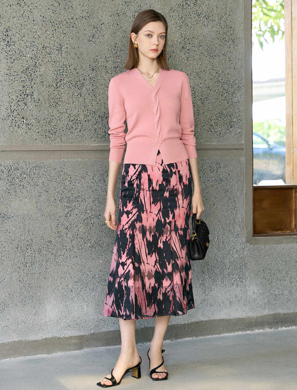 V-Neck Twisted Detail Knit Top