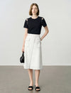 Cut Out Embellished Short Sleeve Tee