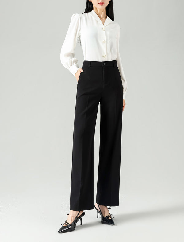Classic Black Wide-Leg Pants