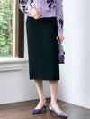 Back Slit Pencil Midi Skirt