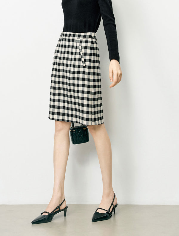 Plaid High-Waist Vintage Mini Skirt
