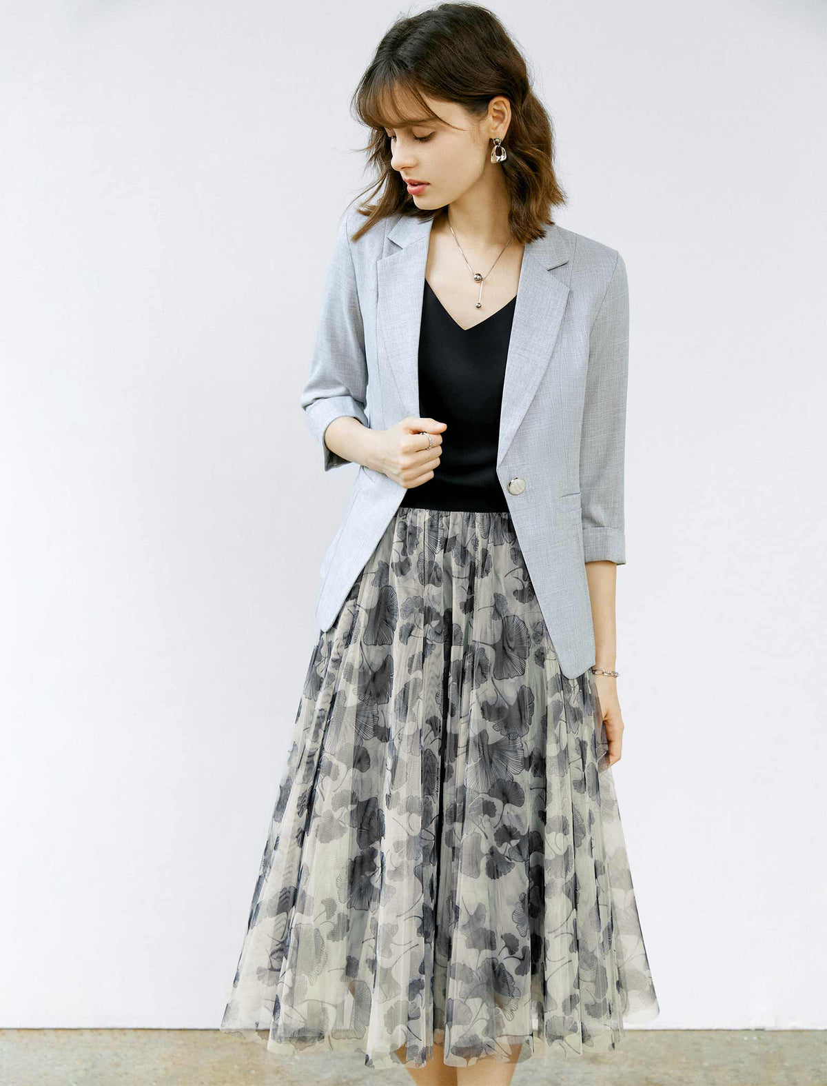 Printed A-Line Skirt