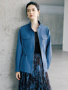 Drawstring-Waist Utility Jacket with Stand Collar