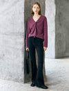 Detachable Scarf-Neck Fuzzy Knit Sweater