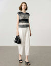 Sleeveless Striped Knit Top