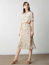 Collared Floral Pleated Shirt Dress