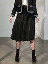 Pleated A-Line Midi Skirt