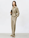 Tencel-Wool Blend Wide Leg Pants