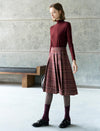 Wool-Blend Plaid Midi Skirt