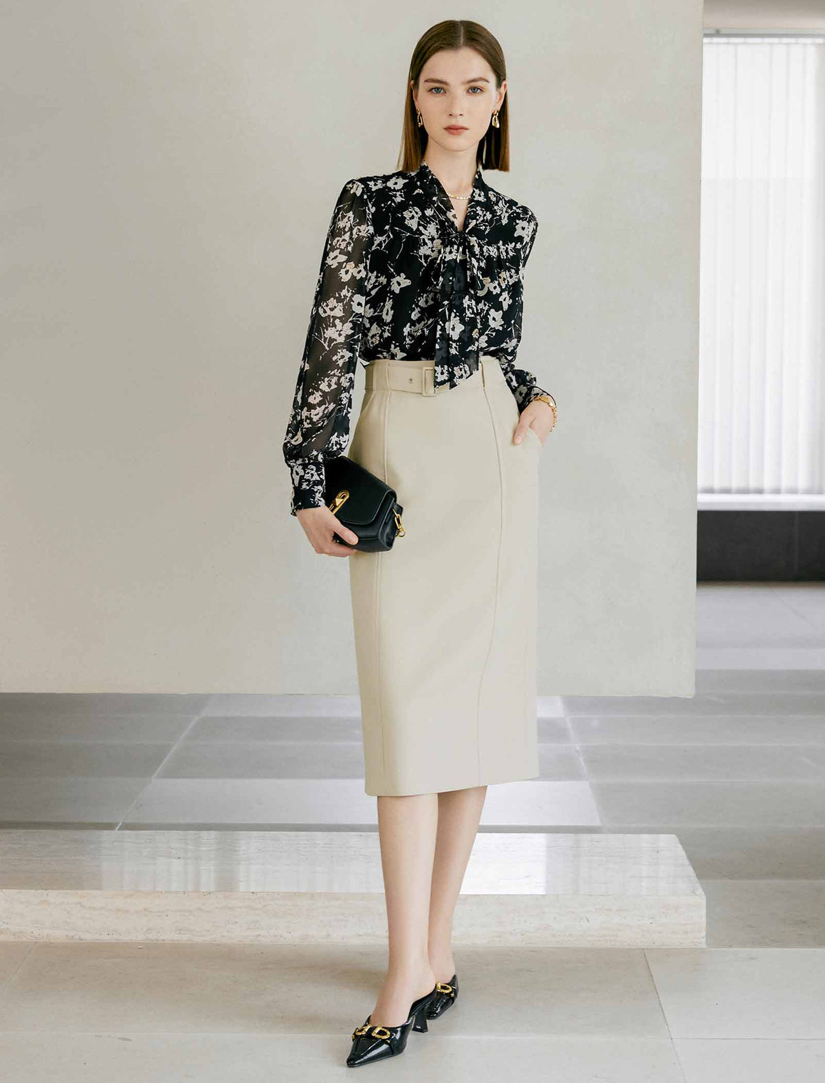 High-Waisted Pencil Skirt