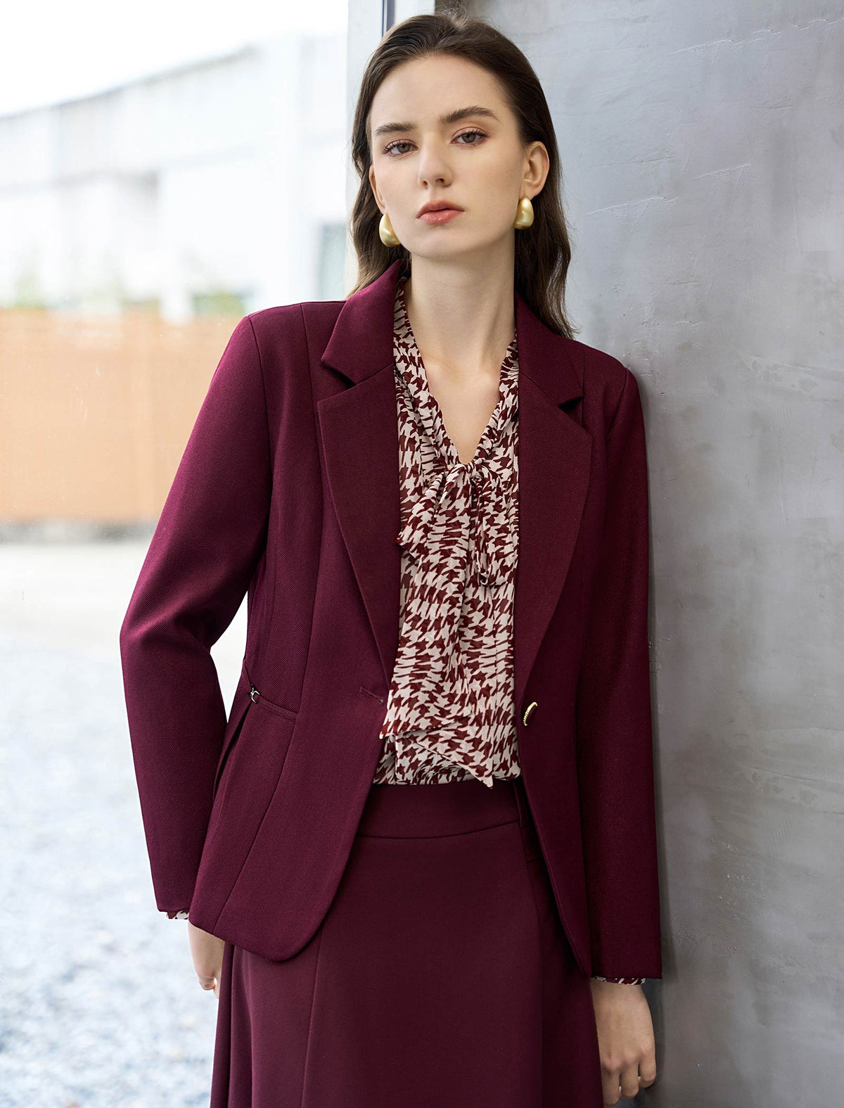Burgundy Tailored Blazer