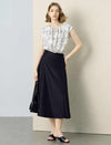 Black High-Waisted A-Line Midi Skirt
