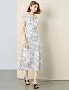 Floral Print Tencel Linen Midi Dress