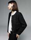 Sparkle Tweed Wool-Blend Cropped Jacket