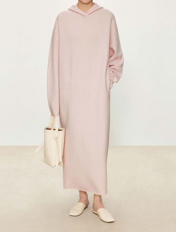 Oversized 100%Wool Hooded Midi Dress