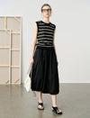 Tencel Linen Blend Striped Knit Tank Top