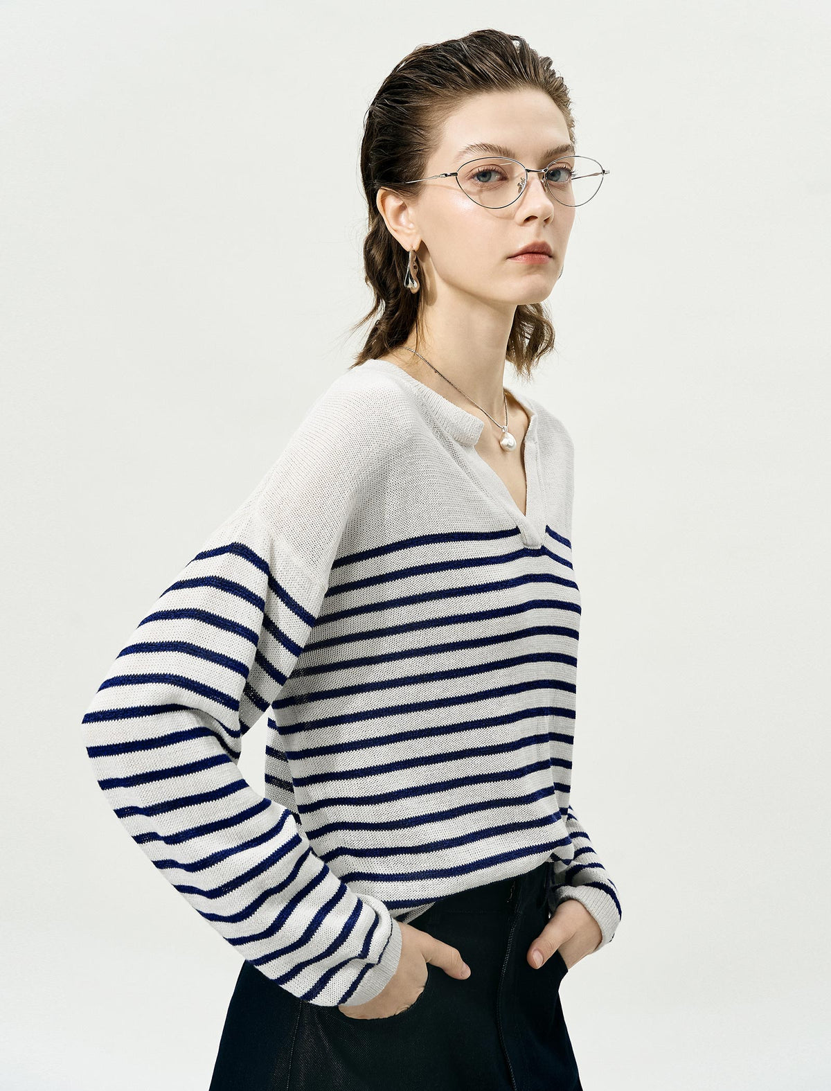 Striped Loose Pullover Knit Sweater