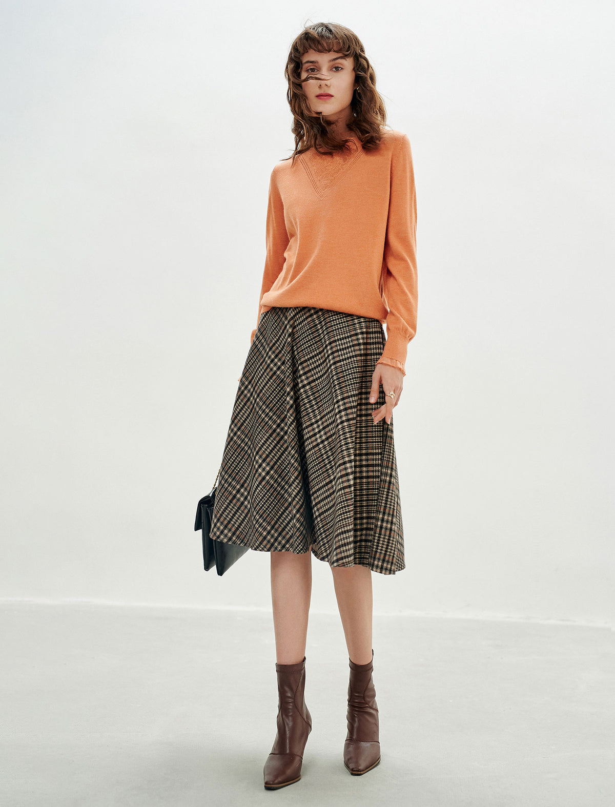 Classic Plaid Fitted Skirt