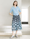 Geometric Floral Print Midi Skirt