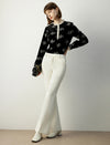 Floral Long-Sleeve Blouse with Lace Trim