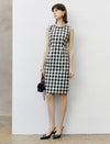 Checkered Sleeveless Sheath Dress