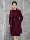 Wool Blend Solid Double-Breasted Relaxed Coat