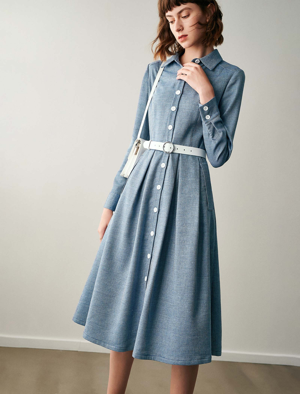Classic Plaid Button-Front Dress