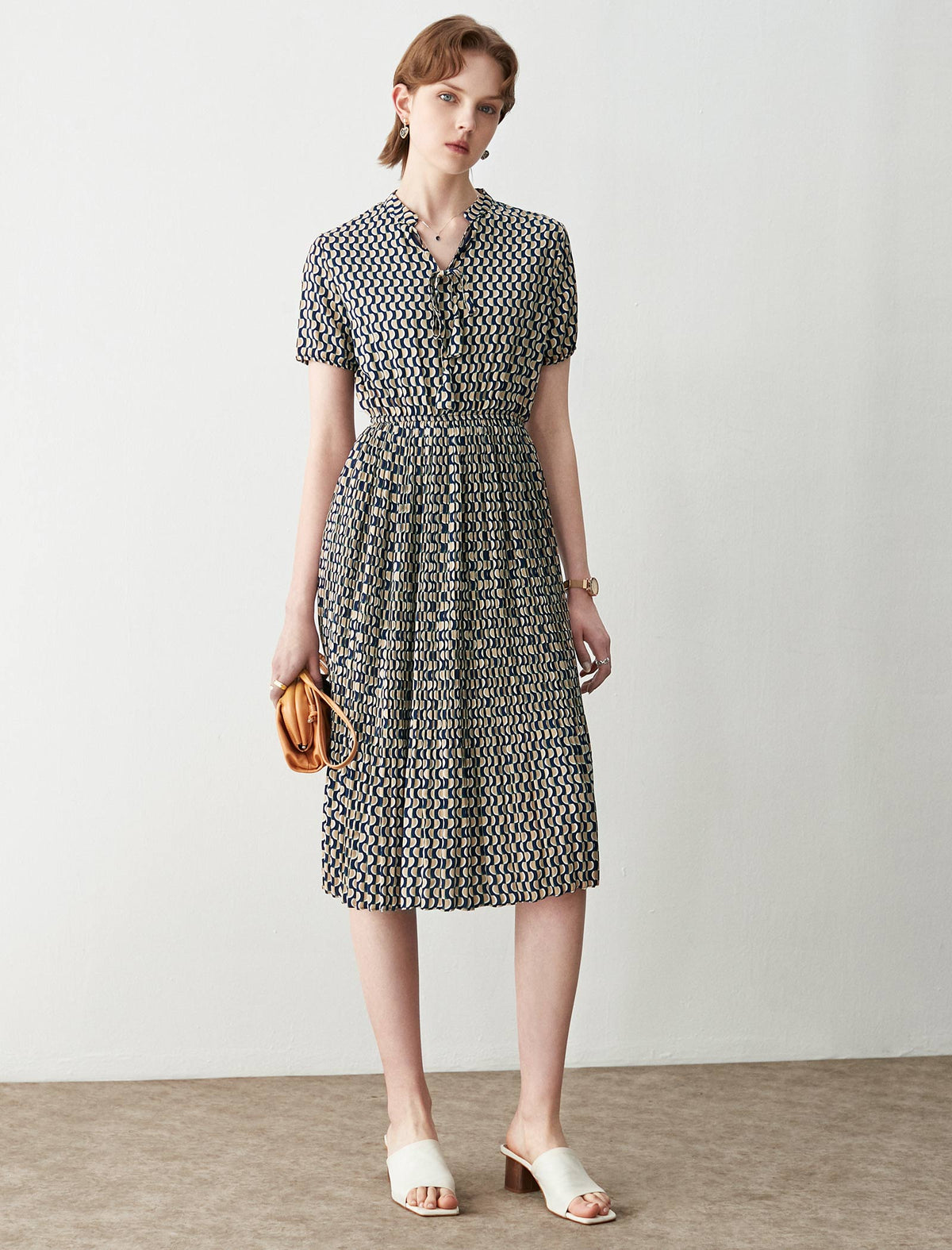 Floral Print V-Neck Long Sleeve Dress