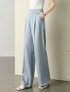 High Waisted Linen Blend Wide Leg Pants
