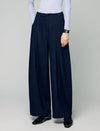Wool Blend High-Waist Crease-Front Wide-Leg Pants