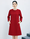 Wool Blend Quilted Button-Front Straight-Fit Dress