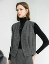 Wool Gray Old-Money V-Neck Vest Coat