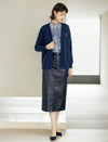 Heart Embroidered Round-Neck Button-Front nit Cardigan