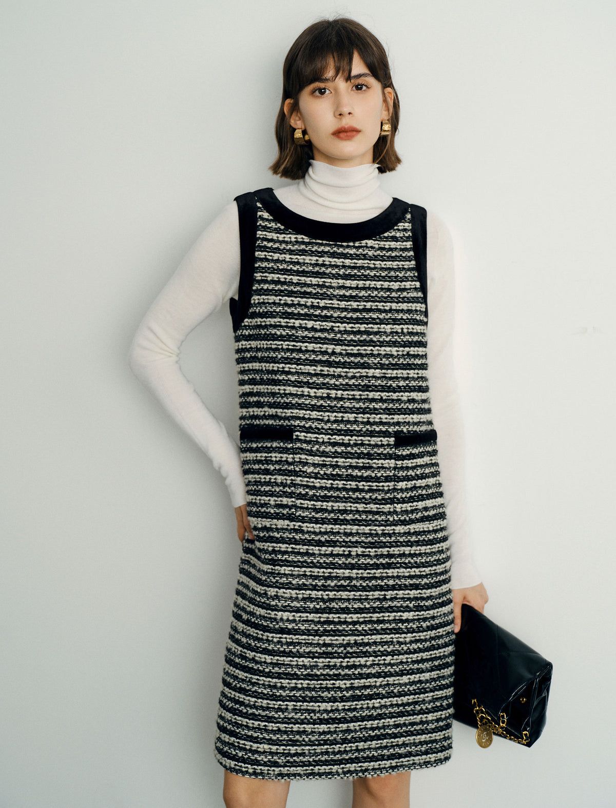 Wool Round Neck Sleeveless Dress