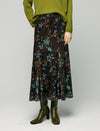 Floral Print High-Waist A-Line Midi Skirt