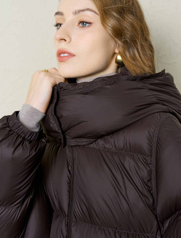 Hooded Cropped Down Jacket