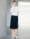 Abstract Floral Embroidered Knit Short Sleeve Top