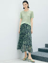 Mint Green Open Knit Scallop Short Sleeve Knit Top