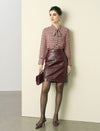 Burgundy Faux Leather Mini Skirt