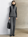 Wool Blend Tailored Button-Front Vest